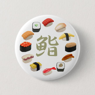 Badge Rond 5 Cm 回転寿司 de sushi et de kanji