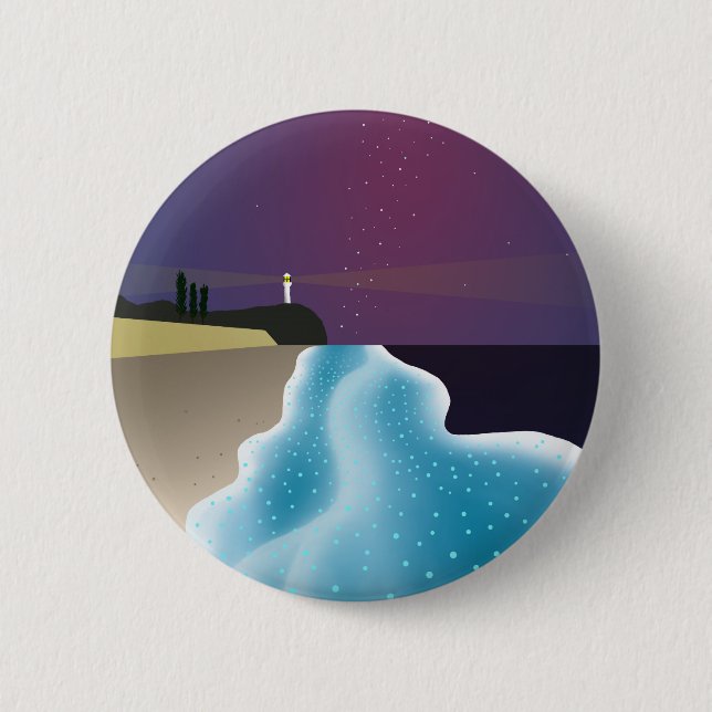 BADGE ROND 5 CM 夜光虫 (エメラルドグリーンバージョン) (Devant)