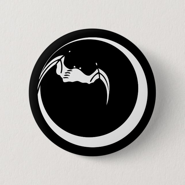 BADGE ROND 5 CM 月 に 蝙 蝠 (Devant)