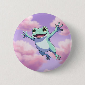 BADGE ROND 5 CM 空飛ぶカエル