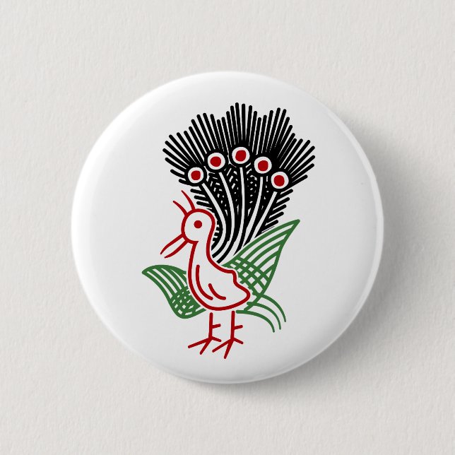 BADGE ROND 5 CM 麻雀牌 1索 イーソウロゴのみ-01 (Devant)