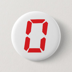 Badge Rond 5 Cm 0 numéro de réveil numérique zéro