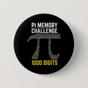Badge Rond 5 Cm 1000 Chiffres Du Défi Mémoire Pi - Jour Pi