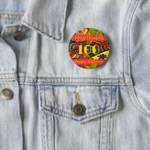 Badge Rond 5 Cm 100 Anniversaires floraux