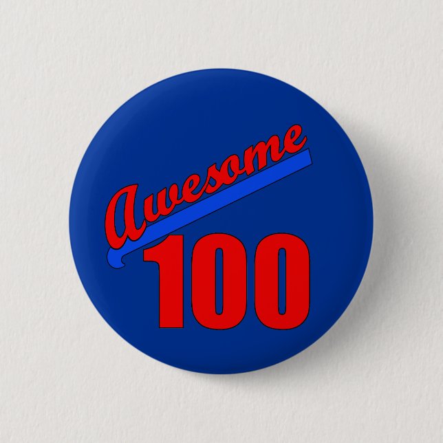 Badge Rond 5 Cm 100 impressionnants impressionnants à 100 années (Devant)