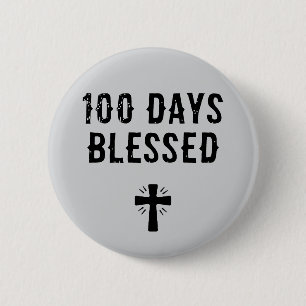 Badge Rond 5 Cm 100 jours bénis - 100e jour d'école chrétien