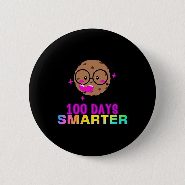 Badge Rond 5 Cm 100 Jours Cookie Intelligent Avec Des Gles Plutôt  (Devant)
