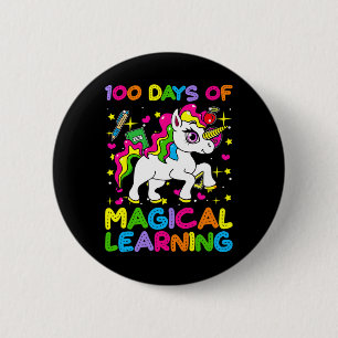 Badge Rond 5 Cm 100 jours d'apprentissage magique 100e jour d'écol