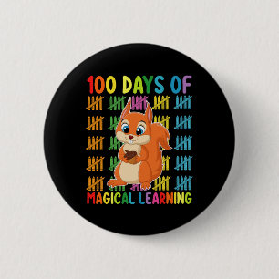 Badge Rond 5 Cm 100 Jours d'apprentissage magique de l'école de l'