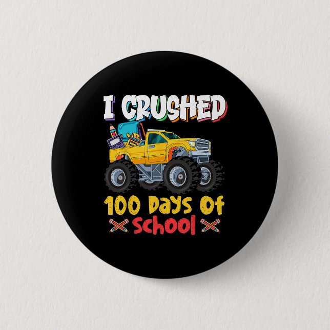 Badge Rond 5 Cm 100 Jours De Camion Monster (Devant)