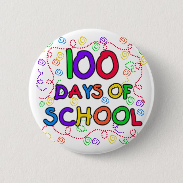 Badge Rond 5 Cm 100 Jours de Confetti (Devant)