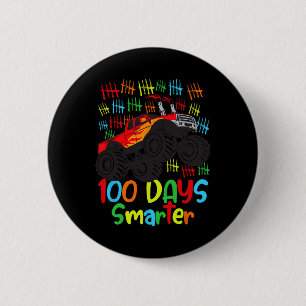 Badge Rond 5 Cm 100 Jours D'École Maternelle Garçons Smarter Monst