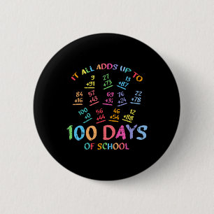 Badge Rond 5 Cm 100 Jours D'école Mathématiques Addition 100ème Pr