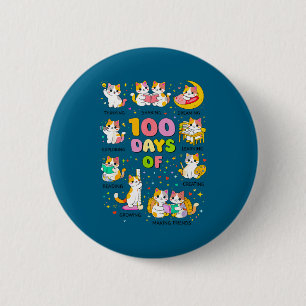 Badge Rond 5 Cm 100 jours d'école plus intelligents chats mignons