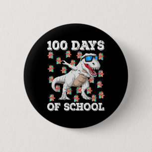 Badge Rond 5 Cm 100 Jours D'École T-rex Dabbing Enfants Garçons 10