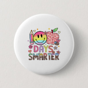 Badge Rond 5 Cm 100 Jours Smarter Joyeux 100E Jour D'Enfants Scola