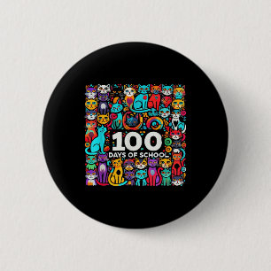 Badge Rond 5 Cm 100e Jour Chat Facile 100 Jours D'Enseignant Ensei