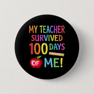 Badge Rond 5 Cm 100e Jour De L'École 100 Jours De L'Enseignant Stu