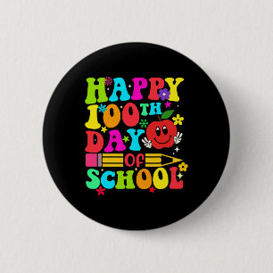Badge Rond 5 Cm 100e Jour De L'École Rétro 100 Jours Enseignant Ét