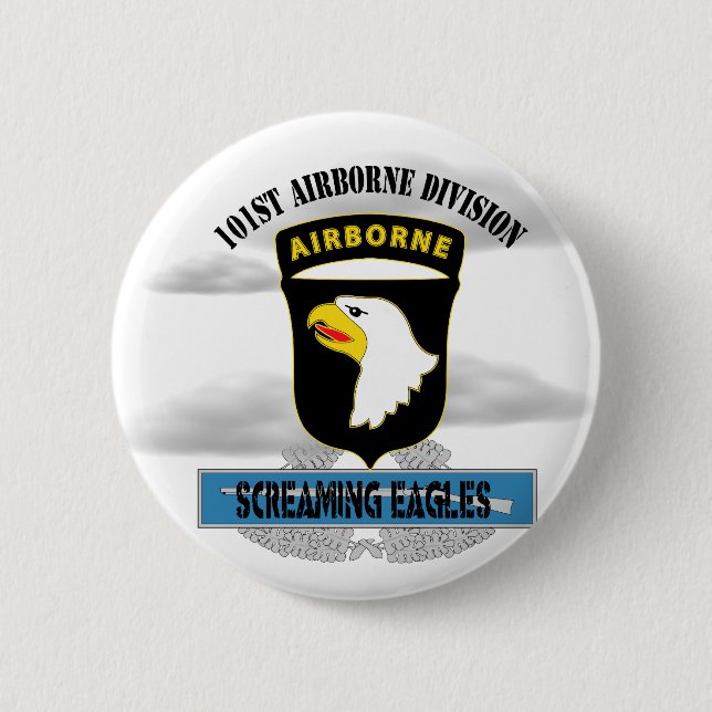 Badge Rond 5 Cm 101e division aéroportée "Eagles hurlants" (Devant)
