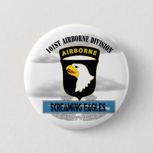 Badge Rond 5 Cm 101e division aéroportée "Eagles hurlants"