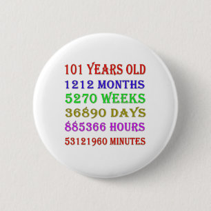 Badge Rond 5 Cm 101st  Birthday Milestones