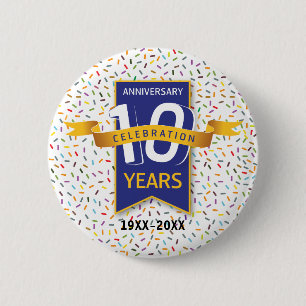 Badge Rond 5 Cm 10 e ANNIVERSAIRE Design