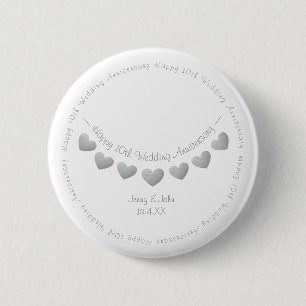 Badge Rond 5 Cm 10e anniversaire du Mariage étain/aluminium