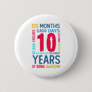 Badge Rond 5 Cm 10e anniversaire garçon fille enfant fille fille f