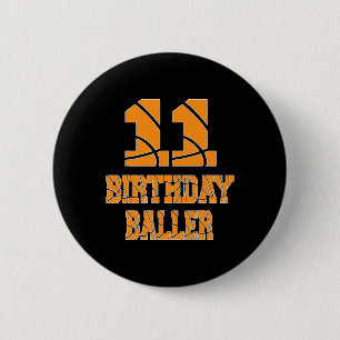 Badge Rond 5 Cm 11e anniversaire Baller Boy 11 ans Basketball T