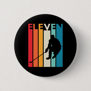 Badge Rond 5 Cm 11e anniversaire Cadeau Onze Hockey Vintage 11 an 