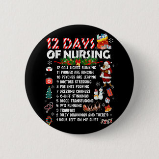 Badge Rond 5 Cm 12 jours de soins infirmiers Stethoscope RN & LPN 