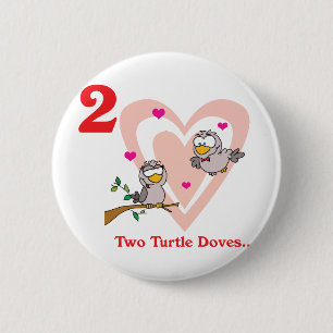 Badge Rond 5 Cm 12 jours deux tourterelles