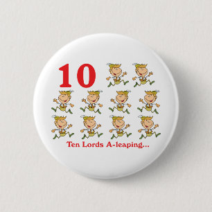 Badge Rond 5 Cm 12 jours dix seigneurs a-saut