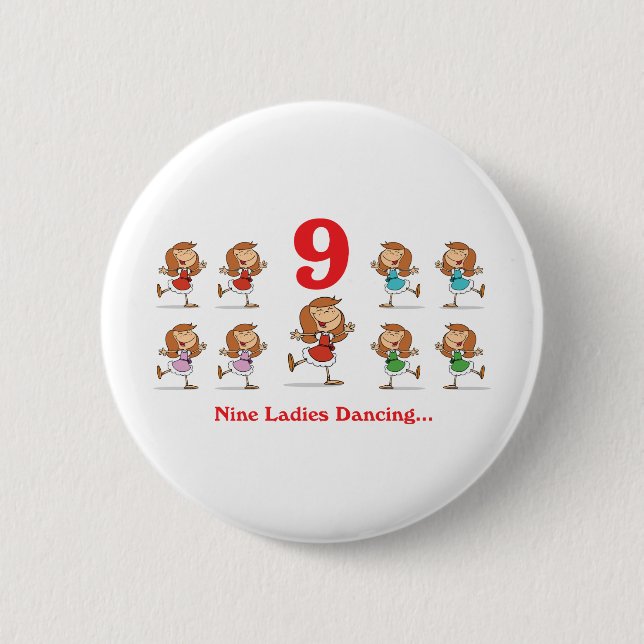 Badge Rond 5 Cm 12 jours neuf femmes dansent (Devant)
