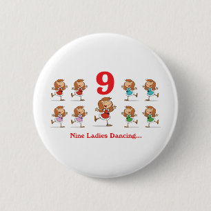 Badge Rond 5 Cm 12 jours neuf femmes dansent