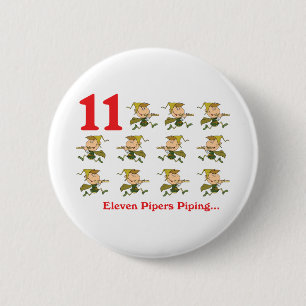 Badge Rond 5 Cm 12 jours onze joueurs de pipeau