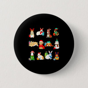 Badge Rond 5 Cm 12 Lapin de Noël Lapin de Noël Noël Xmas