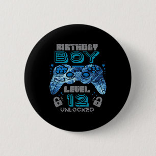 Badge Rond 5 Cm 12e Anniversaire Joueur niveau 12 Déverrouillé Jeu