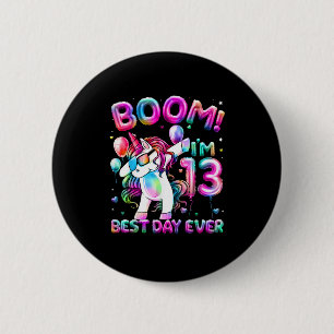 Badge Rond 5 Cm 13 ans Dabbing Unicorn Cadeaux 13e anniversaire G