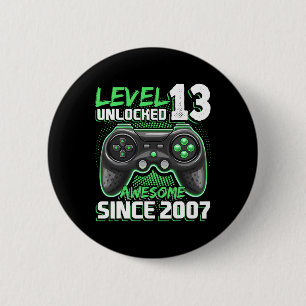Badge Rond 5 Cm 13 Déverrouillé Awesome 2007 jeu vidéo 13e anniver