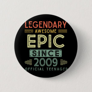 Badge Rond 5 Cm 13e anniversaire Légendaire 2009 Adolescent offici