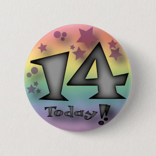 Badge Rond 5 Cm 14 insigne d'anniversaire aujourd'hui
