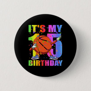 Badge Rond 5 Cm 15 ans 15e Basketball Anniversaire Thème B