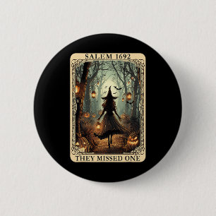 Badge Rond 5 Cm 1692 Sorcière Halloween Ils Ont Manqué Une Carte T