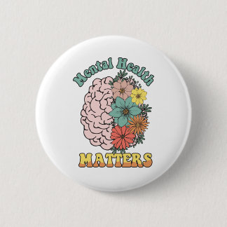 Badge Rond 5 Cm 175[1]Bouquet de fleurs cérébrales pour la santé m