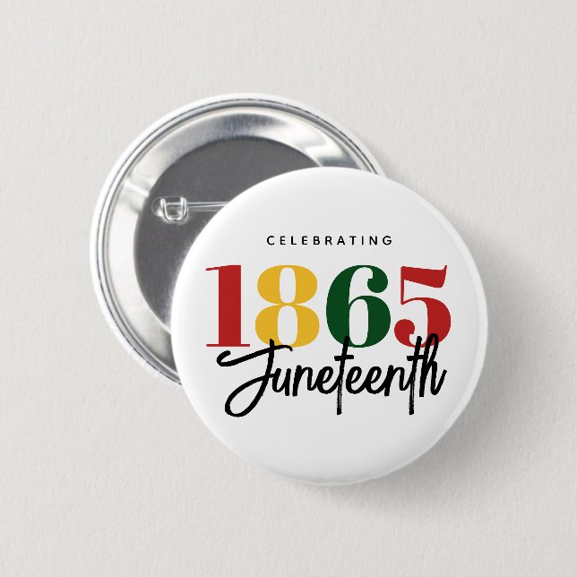 Badge Rond 5 Cm 1865 Liberté Célébration de l'histoire noire (Devant & derrière)