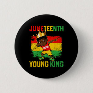 Badge Rond 5 Cm 1865 Roi Junetten Célébration des garçons noirs T