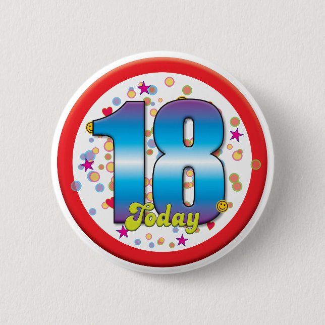 Badge Rond 5 Cm 18ème Anniversaire aujourd'hui v2 (Devant)