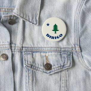 Badge Rond 5 Cm 1901 Pin de drapeau du Maine - édition de Dirigo
